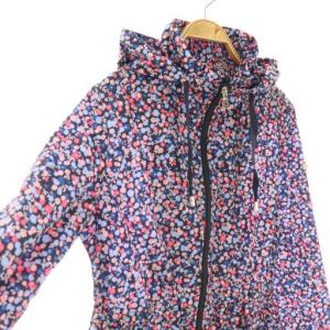 kate spade new york 花柄 ナイロンパーカー マウンテンパーカー ジャケット XS TP ネイビー マルチカラー /ES OS