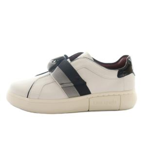 スニーカー シューズ US6B 白 ホワイト 黒 ブラック リボン /AQ OS