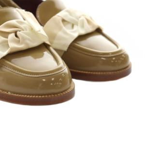 kate spade new york ローファー 5.5B ベージュ 黄色 イエロー リボン エナメル /AQ OS