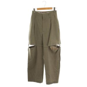 スリットベルテッドストレートパンツ ジッパーフライ 36 グレー /DO OS