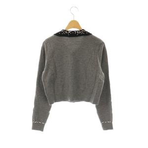 SNIDEL 24AW ビジューカラーニットカーディガン F グレー ブラック /ES OS