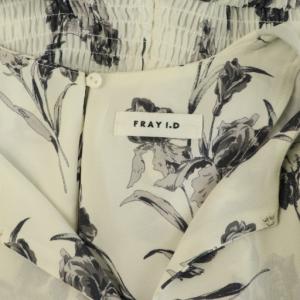 FRAY I.D 23SS ウエストシャーリングフラワープリントワンピース ロング ノースリーブ シフォン インナー付 1