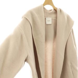 Spick&Span ダブルモッサリバーフーディ?コート ロング 38 ライトグレージュ /HK OS