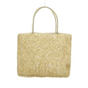 スタンダード スクエア ラージ ワイヤーバッグ ハンドバッグ ゴールドカラー /MI OS