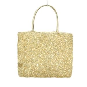 ANTEPRIMA スタンダード スクエア ラージ ワイヤーバッグ ハンドバッグ ゴールドカラー /MI OS