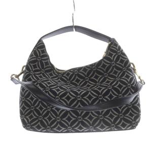 MICHAEL KORS キャンバス 2way ショルダーバッグ ハンドバッグ 黒 ブラック グレー /SR