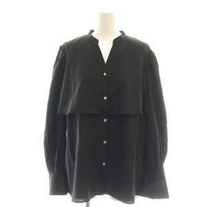 24AW ブラウス シャツ 金ボタン 2 ブラック /DF OS