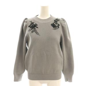 23AW ビーズ刺繍 ニット セーター 2 グレー /DF OS