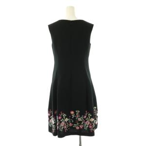 TOCCA フラワー刺繍ノースリーブワンピース 膝丈 0 黒 /NR OS