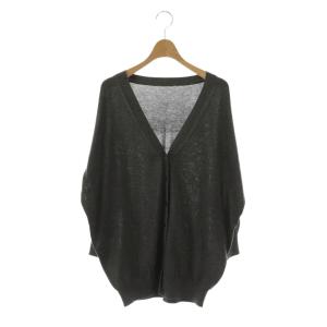 COCOON カーディガン ニット Vネック シルク混 グレー /DF OS