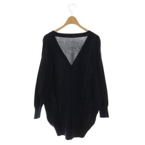 L'Appartement COCOON カーディガン ニット Vネック シルク混 ネイビー /DF OS