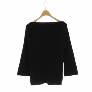L'Appartement 22SS SLIT RIB KNIT ニット カットソー プルオーバー ブラック /DF OS