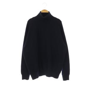 日本製 12G 天竺 ダブルフェイスタートルネックニット セーター プルオーバー 5 ネイビー /CX