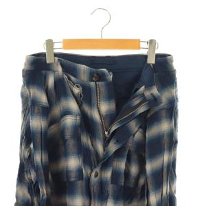 MIHARA YASUHIRO シャツラップデザインショートパンツ ジッパーフライ 44 青 ライトベージュ /NR OS SH