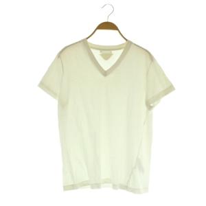 UJM493 バックトライアングルロゴVネックTシャツ 半袖 S ホワイト /MY OS SH