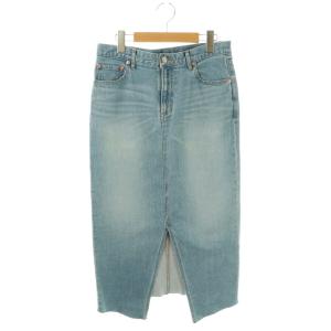 スリットデニムスカート タイト ロング 38 ブルー /HK OS
