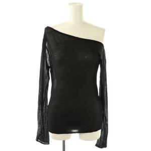 25SS Asymmetry cut tops トップス カットソー アシンメトリー 長袖 F ブラック