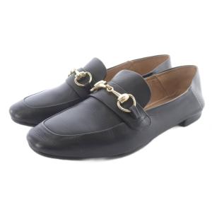 2WAY エアフィットビットローファー レザー 37 黒 ブラック /SR