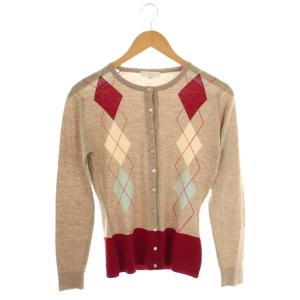 アーガイル柄カーディガン ウール S モカ マルチカラー /DO OS