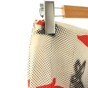 PRADA ラビット柄×ストライプ柄フレアスカート 36 ホワイト マルチカラー P177GS161