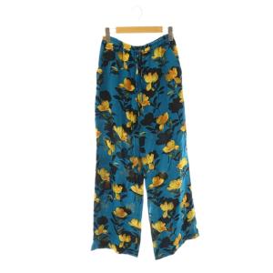 25SS アートプリントイージーパンツ ワイドパンツ 36 ネイビーブルー イエロー マルチカラー /ES