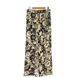 25SS コントラストフラワープリントパンツ イージー 総柄 F ブラック アイボリー /CX OS