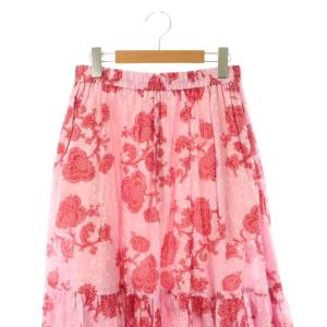 IENA ラブークル LABOUCLE 25SS ボタニカルプリントスカート ロング ピンク マルチカラー /DO