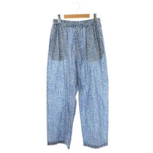 サロン SALON 25SS リバティイージーパンツ 総柄 F ブルー ホワイト /CX OS