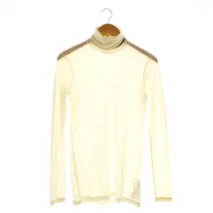 タートルネック ロゴ カットソー 長袖 S アイボリー /DF OS