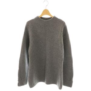 ウールカシミヤ5Gクルーネックロングスリーブニット 38 グレー