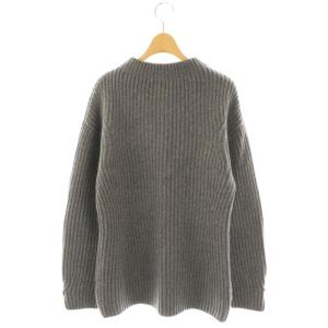 BLAMINK ウールカシミヤ5Gクルーネックロングスリーブニット 38 グレー