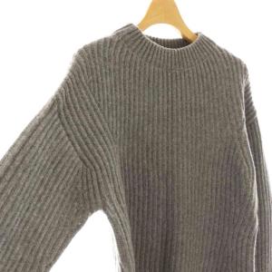 BLAMINK ウールカシミヤ5Gクルーネックロングスリーブニット 38 グレー