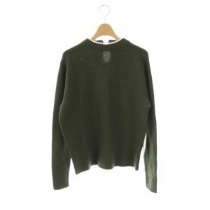 ウールパールリリービルドネックプルオーバーニット セーター M モスグリーン /DO OS