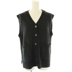 25SS テープヤーンベスト 前開き リネン ダークグレー /NR OS