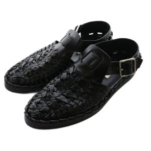 woven lether flat sandal 37 ブラック