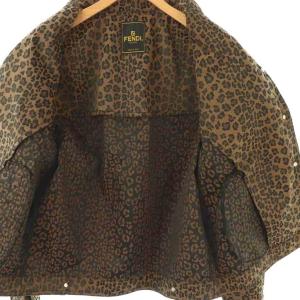 FENDI ヒョウ柄 ジャケット デニム ブルゾン 36 茶 黒 /NR OS
