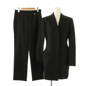 セットアップ 上下 ロングジャケット パンツ テーラード テーパード 28/42 黒 /NR OS