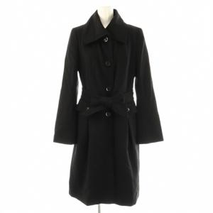 vingt-trois ウール カシミヤ コート ステンカラーコート 40 ブラック /DF OS