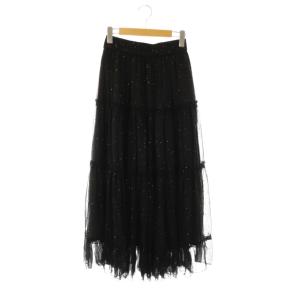 24SS スターティアードスカート ロング フレア 36 黒 0202-461-241A /NR OS