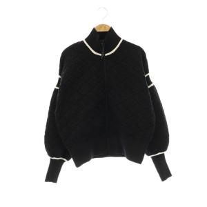 ESSENTIAL ダブルジャガード ブルゾン ジャケット ジップアップ F 黒 /NR OS