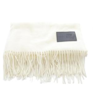 VIVIENNE TAM レザータグ マフラー フリンジ 白 ホワイト /SR