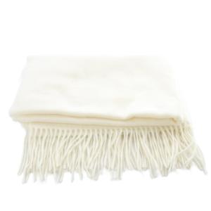 VIVIENNE TAM レザータグ マフラー フリンジ 白 ホワイト /SR