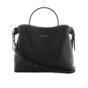 2way ハンドバッグ ショルダーバッグ レザー 黒 ブラック /MI OS