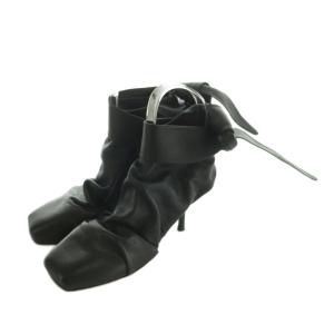 フィービー期 ラップバックレス アンクルブーツ 38 ブラック