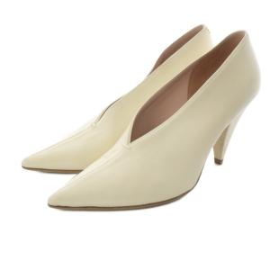 フィービー期 レザー ポインテッドトゥ パンプス 38 アイボリー /SR