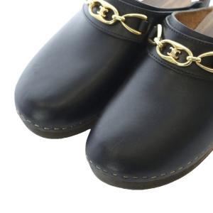 CELINE マカダムチェーン サボサンダル 39 ブラック