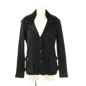 エコファーカラープリーツジャケット 3 ブラック /DO OS