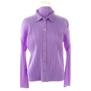 アンサンブル プリーツノースリーブトップス×シャツカーディガン 3 パープル