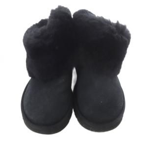 UGG australia タッセル ショートムートンブーツ ロゴ 22cm 黒 ブラック /SR