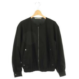 24SS Crisp Linen Katia ブルゾン リネン混 38 黒 ブラック ノーカラー ジップアップ
